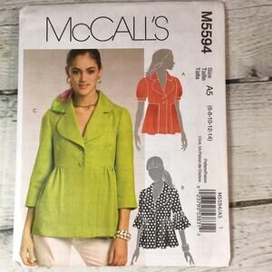 McCall's M5594‎ Misses Lined Blazer Jacket Sewing Pattern Size A5 (6-8-10-12-14)